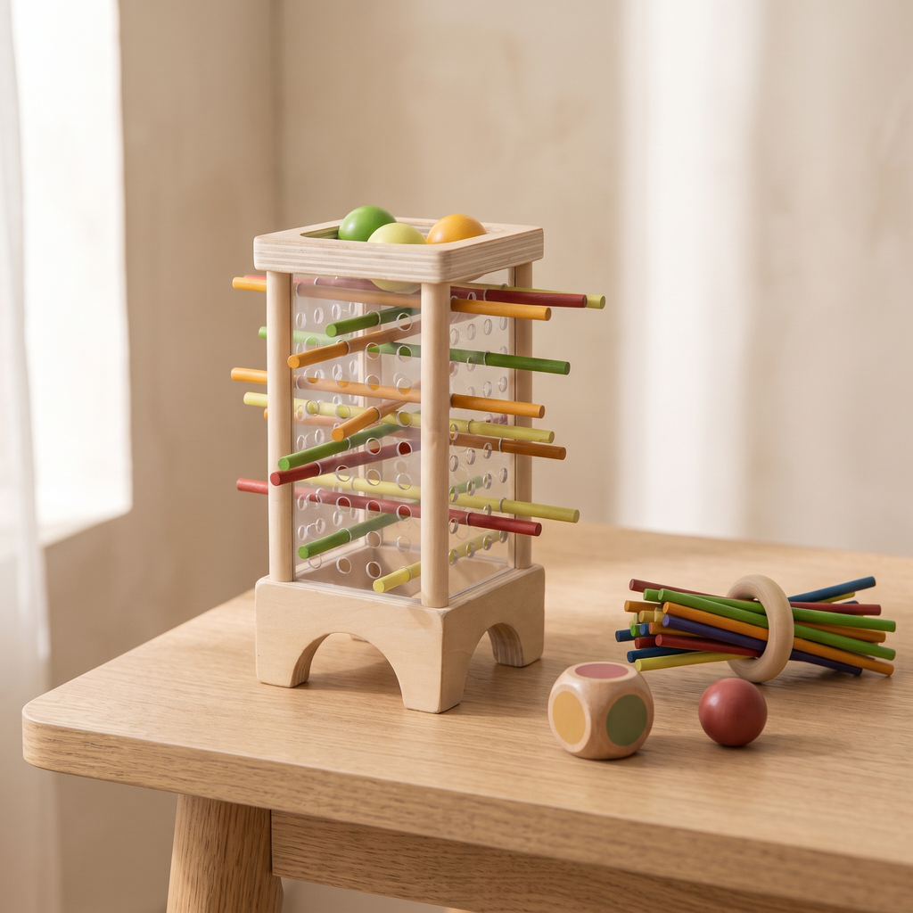 Lluvia, la torre de palillos incluida en el Nooki Play Pack